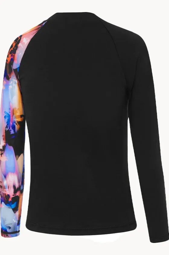 Rashies^Speedo Boys Digi Long Sleeve Suntop Black/red