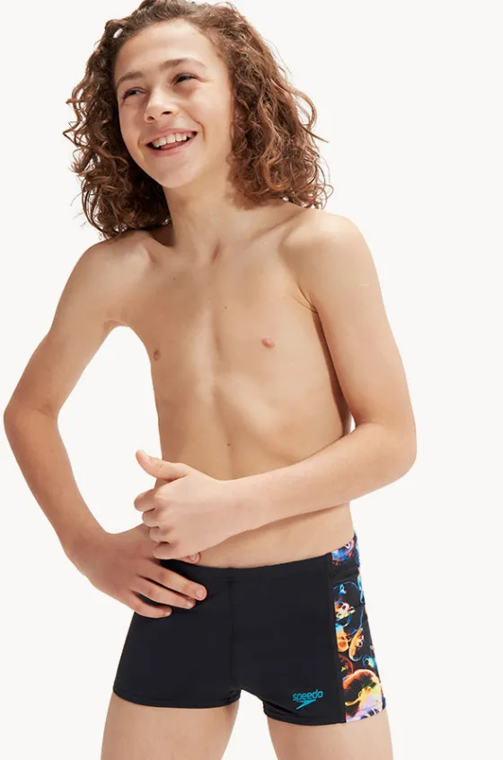Trunks^Speedo Boys Digital Allover Aquashort Black/multi