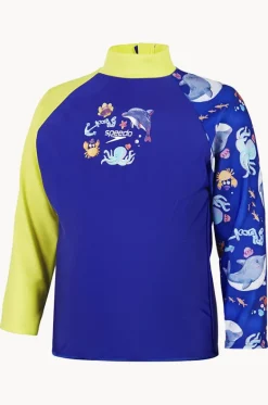 Rashies & Sunsuits^Speedo Boys Digital Long Sleeve Suntop Blue/Yellow