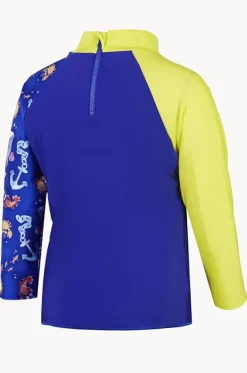 Rashies & Sunsuits^Speedo Boys Digital Long Sleeve Suntop Blue/Yellow