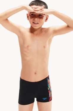 Trunks^Speedo Boys Digital Panel Aquashort Black/multi
