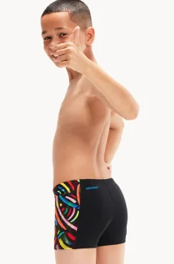 Trunks^Speedo Boys Digital Panel Aquashort Black/multi