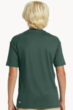 Rashies^Quiksilver Boys DNA Bubble Logo Short Sleeve Suntop Forest