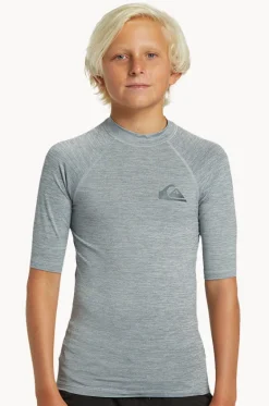 Rashies^Quiksilver Boys Everyday Short Sleeve Suntop Light grey