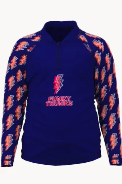 Rashies & Sunsuits^Funky Trunks Boys Flash Zippy Suntop Navy/red