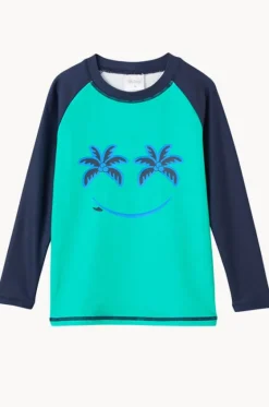 Rashies & Sunsuits^Milky Boys Green Panel Suntop Navy/Green