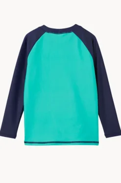 Rashies & Sunsuits^Milky Boys Green Panel Suntop Navy/Green