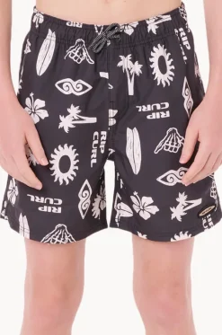 Boardshorts^Rip Curl Boys Island Paradiso Volley Boardshort Washed Black