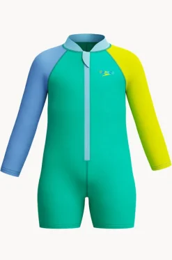 Rashies & Sunsuits|Rashies & Sunsuits^Speedo Boys Long Sleeve Zip Sunsuit Teal
