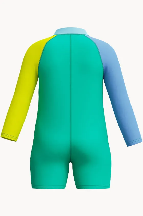 Rashies & Sunsuits|Rashies & Sunsuits^Speedo Boys Long Sleeve Zip Sunsuit Teal
