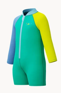 Rashies & Sunsuits|Rashies & Sunsuits^Speedo Boys Long Sleeve Zip Sunsuit Teal