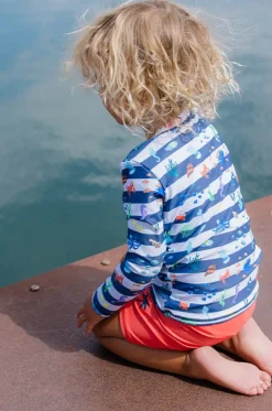 Rashies & Sunsuits|Rashies & Sunsuits^Milky Boys Marine Suntop Navy/white