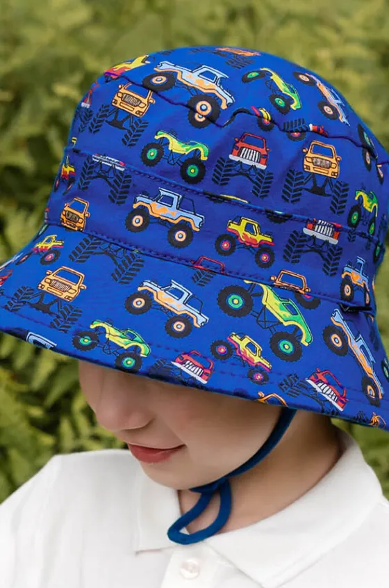 Headwear^Bedhead Boys Monster Truck Classic Bucket Hat Dark Blue