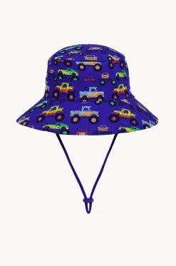 Headwear^Bedhead Boys Monster Truck Classic Bucket Hat Dark Blue