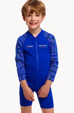 Rashies & Sunsuits|Rashies & Sunsuits^Funky Trunks Boys Much Munchies Sunsuit Blue/multi