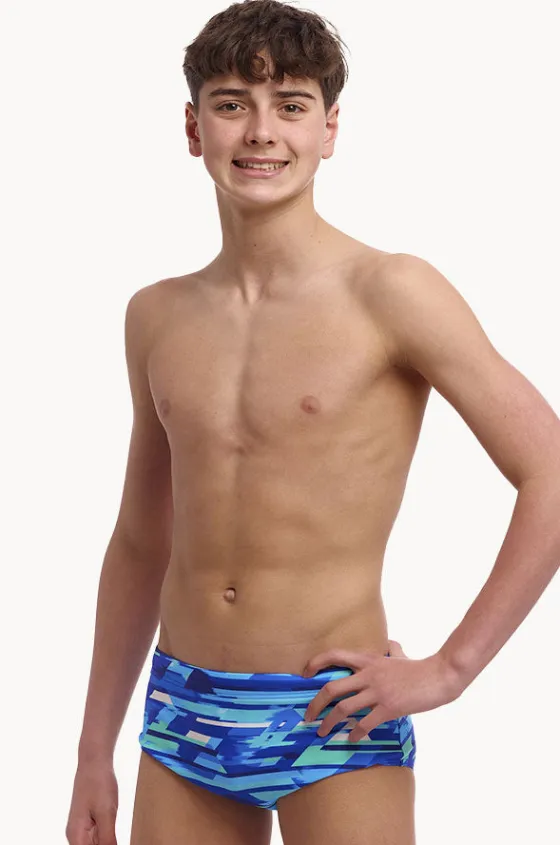 Trunks^Funky Trunks Boys Pace Racer Trunk Blue