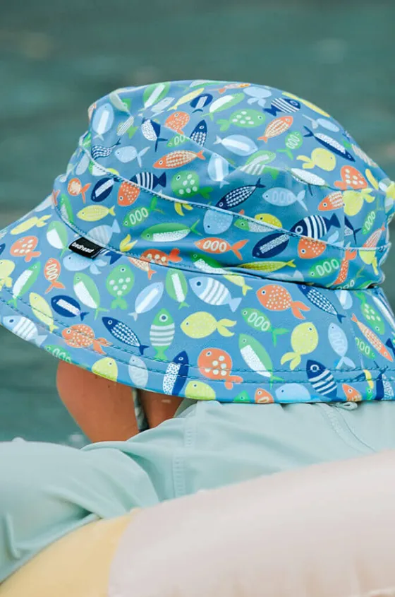 Hats^Bedhead Boys Pisces Classic Bucket Sunhat Blue/Multi