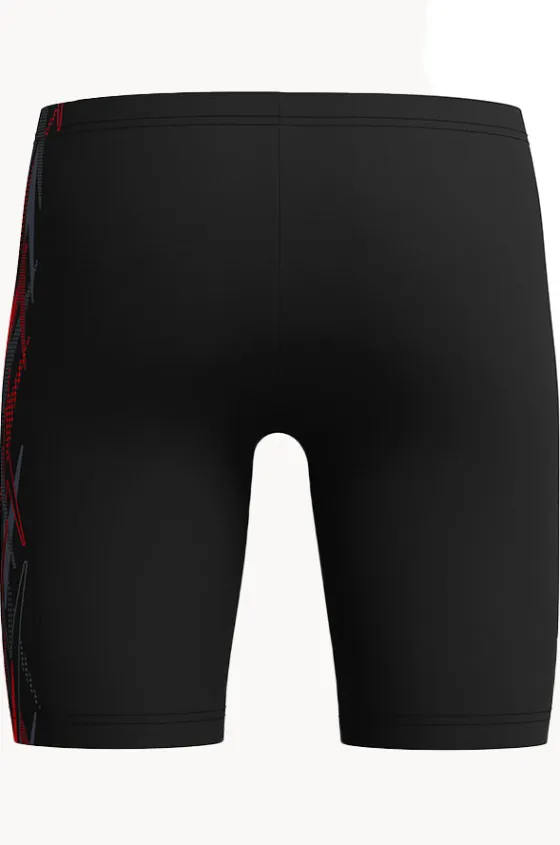 Jammers|Jammers^Speedo Boys Plastisol Placement Jammer Black/red