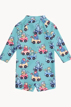 Rashies & Sunsuits|Rashies & Sunsuits^Huxbaby Boys Racer Dino Sunsuit Green