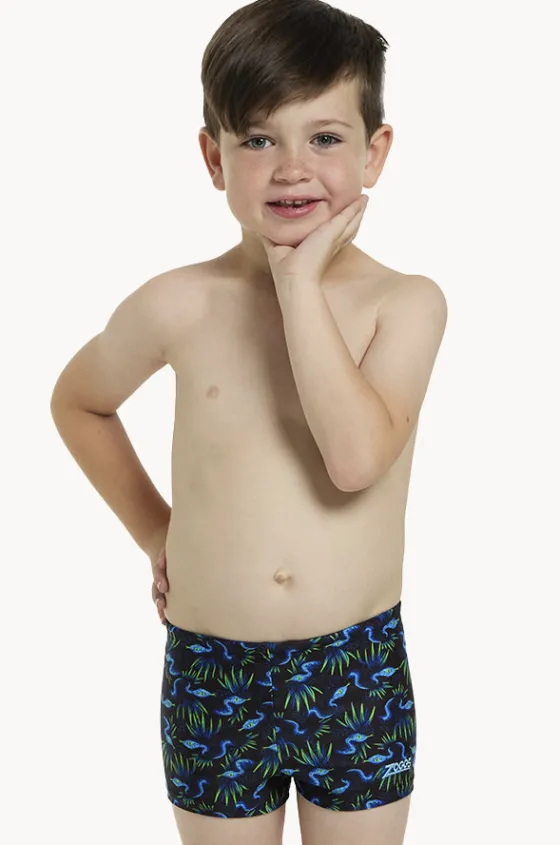 Trunks^Zoggs Boys Reptile Hip Racer Trunk Black/blue
