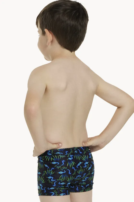 Trunks^Zoggs Boys Reptile Hip Racer Trunk Black/blue