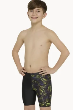 Jammers^Zoggs Boys Rex Mid Jammer Black/Yellow