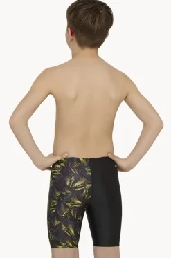 Jammers^Zoggs Boys Rex Mid Jammer Black/Yellow