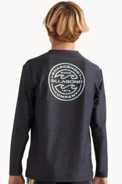 Rashies^Billabong Boys Rotor Shoreline Long Sleeve Suntop BLACK
