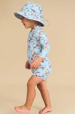 Rashies & Sunsuits|Rashies & Sunsuits^Huxbaby Boys Sailor Pup Sunsuit Marine