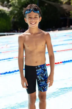 Jammers^Zoggs Boys Scorpio Mid Jammer Black/Blue