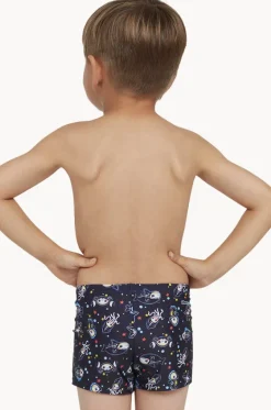 Trunks^Zoggs Boys Sea Ahoy Hip Racer Trunk Navy/multi