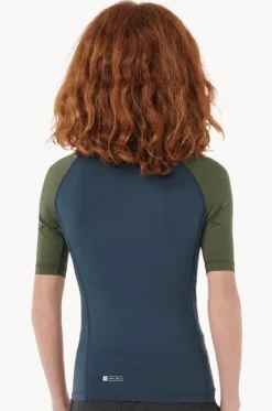 Rashies^Rip Curl Boys Shock Short Sleeve Suntop Dark olive