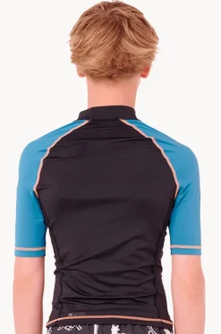 Rashies^Rip Curl Boys Shock Short Sleeve Suntop Storm