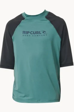 Rashies^Rip Curl Boys Shock Short Sleeve Suntop Bluestone