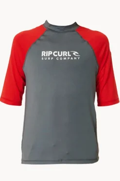 Rashies^Rip Curl Boys Shock Short Sleeve Suntop Red