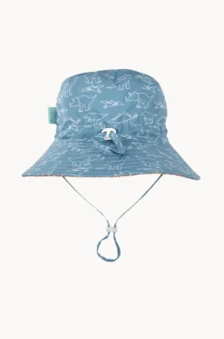 Hats^Acorn Boys Sketch-A-Saurus Wide Brim Bucket Hat Blue/white