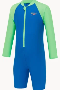 Rashies & Sunsuits|Rashies & Sunsuits^Speedo Boys Splice Long Sleeve Sunsuit Lagoon
