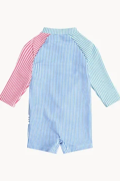 Rashies & Sunsuits|Rashies & Sunsuits^Huxbaby Boys Spliced Stripe Sunsuit Multi