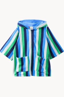 Towel Robes & Ponchos|Towel Robes & Ponchos^Milky Boys Stripe Terry Towel Cover Up Green/Blue