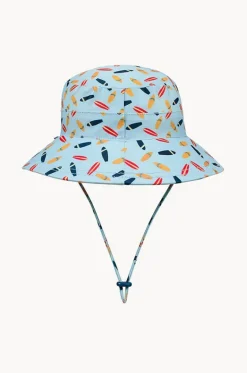 Hats^Bedhead Boys Surfboard Classic Bucket Sunhat Light Blue