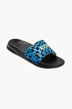Footwear^Reef Boys Swell Checkers One Slide Black/Blue
