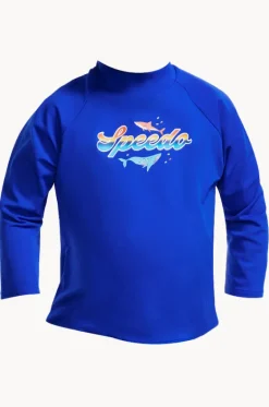 Rashies & Sunsuits^Speedo Boys Toddler Shark Long Sleeve Suntop Cobalt