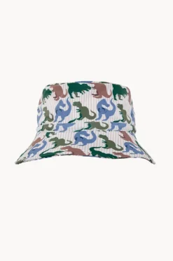 Hats^Acorn Boys T-Rex Wide Brim Swim Hat Green/blue