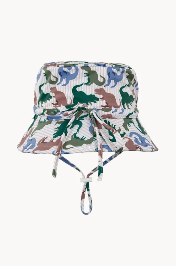 Hats^Acorn Boys T-Rex Wide Brim Swim Hat Green/blue