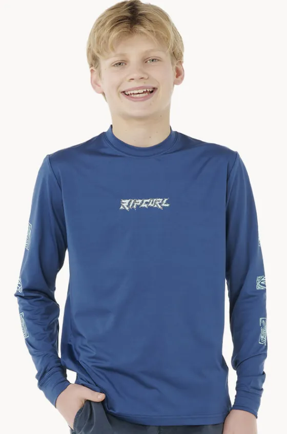 Rashies^Rip Curl Boys Tropic Daze Long Sleeve Suntop Light Navy