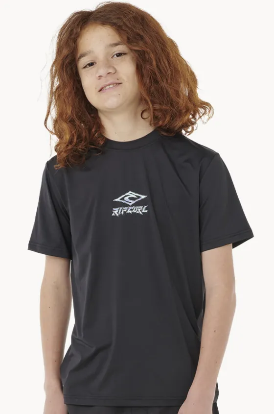 Rashies^Rip Curl Boys Tropic Daze Short Sleeve Suntop Black