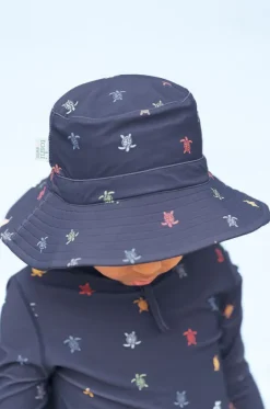 Hats^Toshi Boys Turtle Island Swim Sunhat Navy