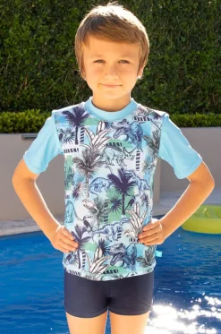 Rashies & Sunsuits^Salty Ink Boys Urban Jungle Short Sleeve Suntop Set Blue/Navy