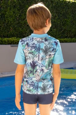 Rashies & Sunsuits^Salty Ink Boys Urban Jungle Short Sleeve Suntop Set Blue/Navy