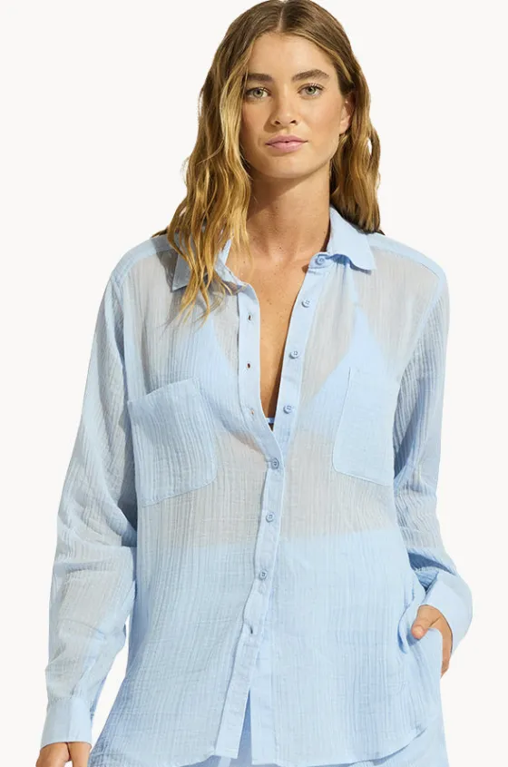 Tops^Seafolly Breeze Beach Shirt Cornflower